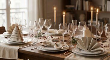 Dîner de réveillon : la technique infaillible pour plier vos serviettes de tables, elles transforment vos assiettes en vraie déco de fête