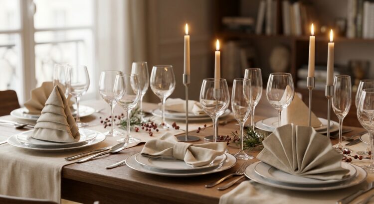 Dîner de réveillon : la technique infaillible pour plier vos serviettes de tables, elles transforment vos assiettes en vraie déco de fête