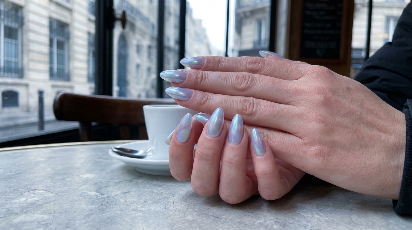 Manucure aurore boréale : ce nail art glacé venu de Corée affole TikTok et sera la tendance début 2026
