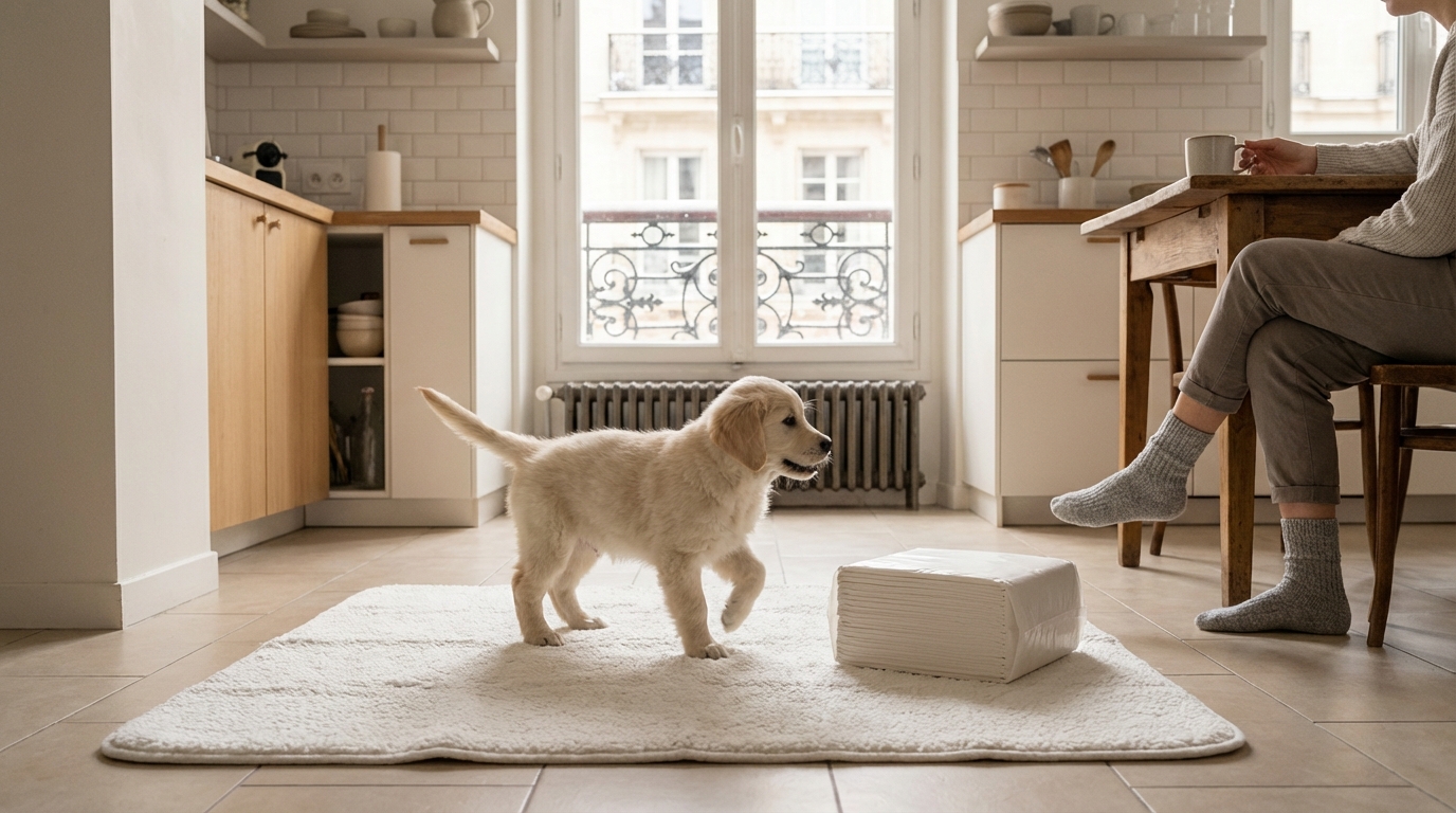 Ce lot pour chiot ultra-absorbant à -33 % chez E.Leclerc m’a fait oublier serpillière et journaux à la maison cet hiver