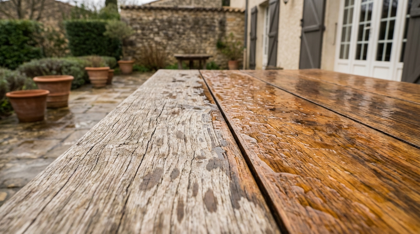 J&rsquo;ai testé ce produit sur mon salon de jardin, il a stoppé les tâches en 2 minutes chrono
