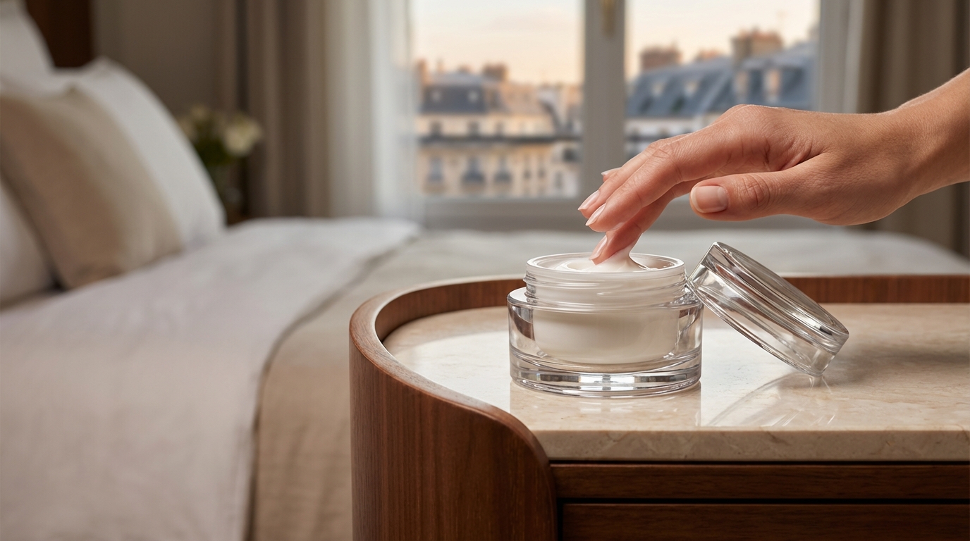 Ce rituel du soir fait un reset complet de votre visage pendant que vous dormez (et transforme le teint en quelques nuits)