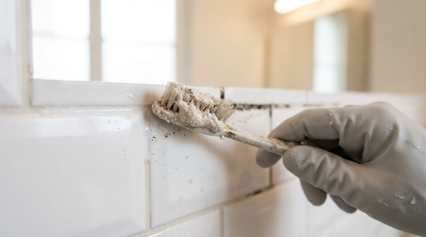 Avant d&rsquo;abîmer vos joints de carrelage noirs avec la Javel, cette recette en 4 ingrédients les blanchit presque sans frotter