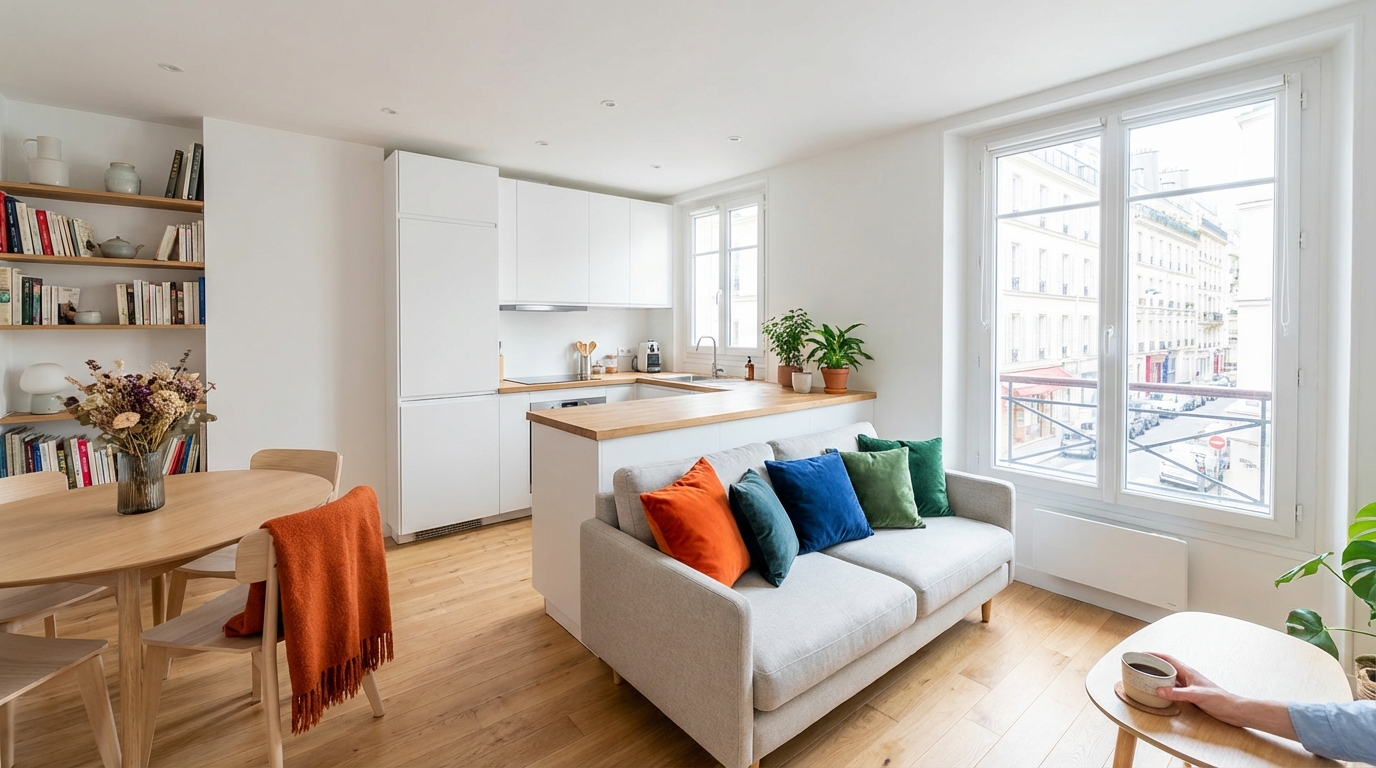 Avant/après : ce 31 m² mal fichu devient un cocon nordique ultra coloré à copier avant de repenser votre propre plan