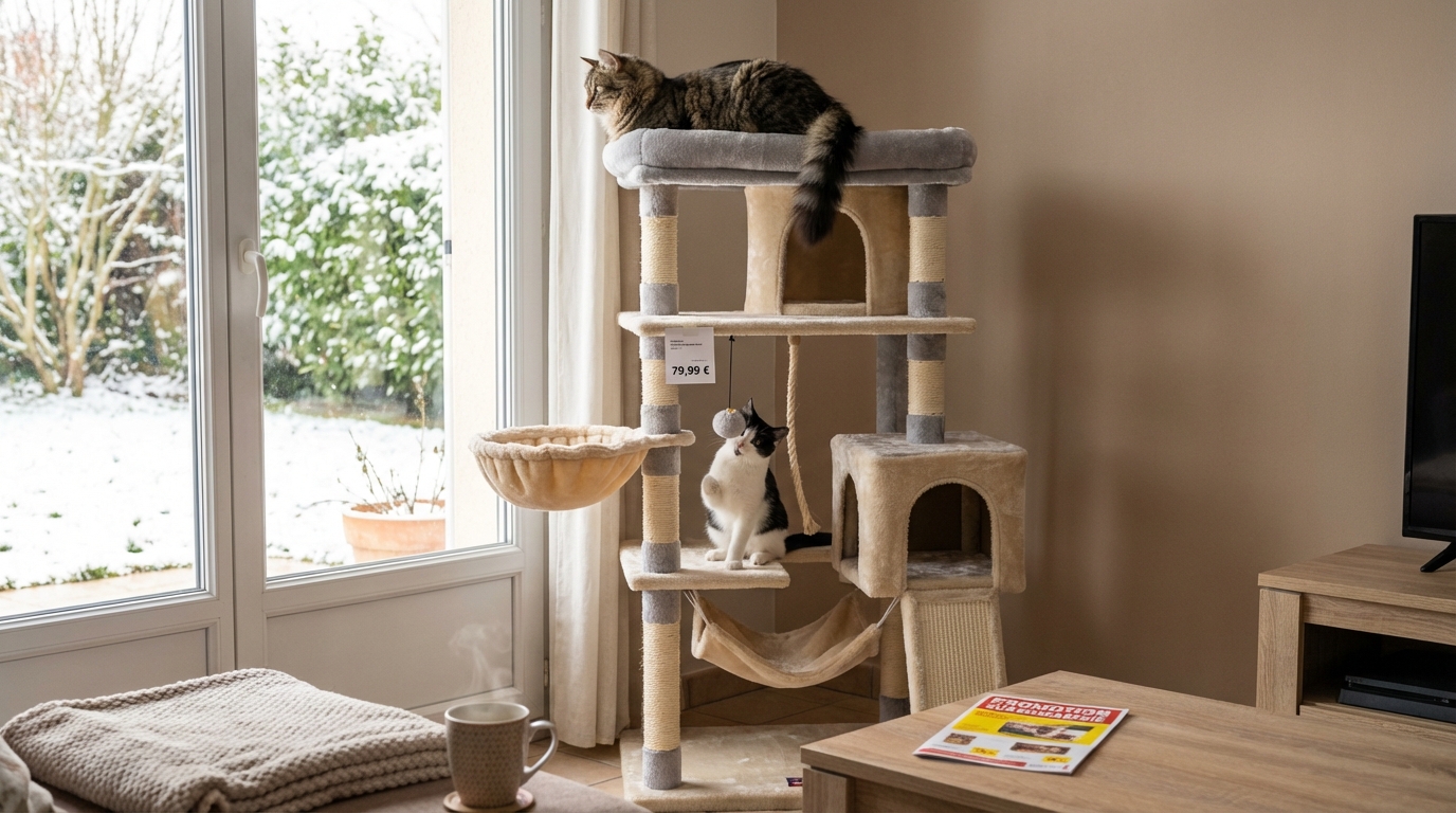 Ce perchoir géant pour chat à 30 € de moins chez E.Leclerc affole les propriétaires, au point qu&rsquo;ils ne jurent plus que par lui