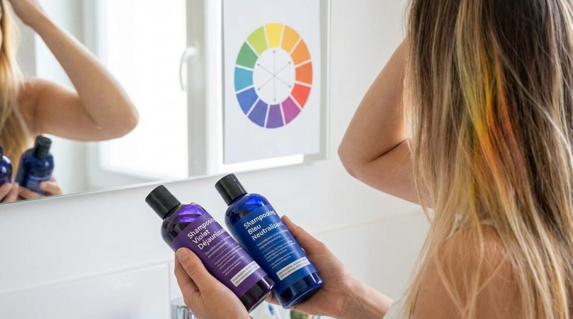 Ce produit violet ou bleu pour cheveux colorés qu&rsquo;on utilise mal peut ruiner votre blond ou brun selon les pros