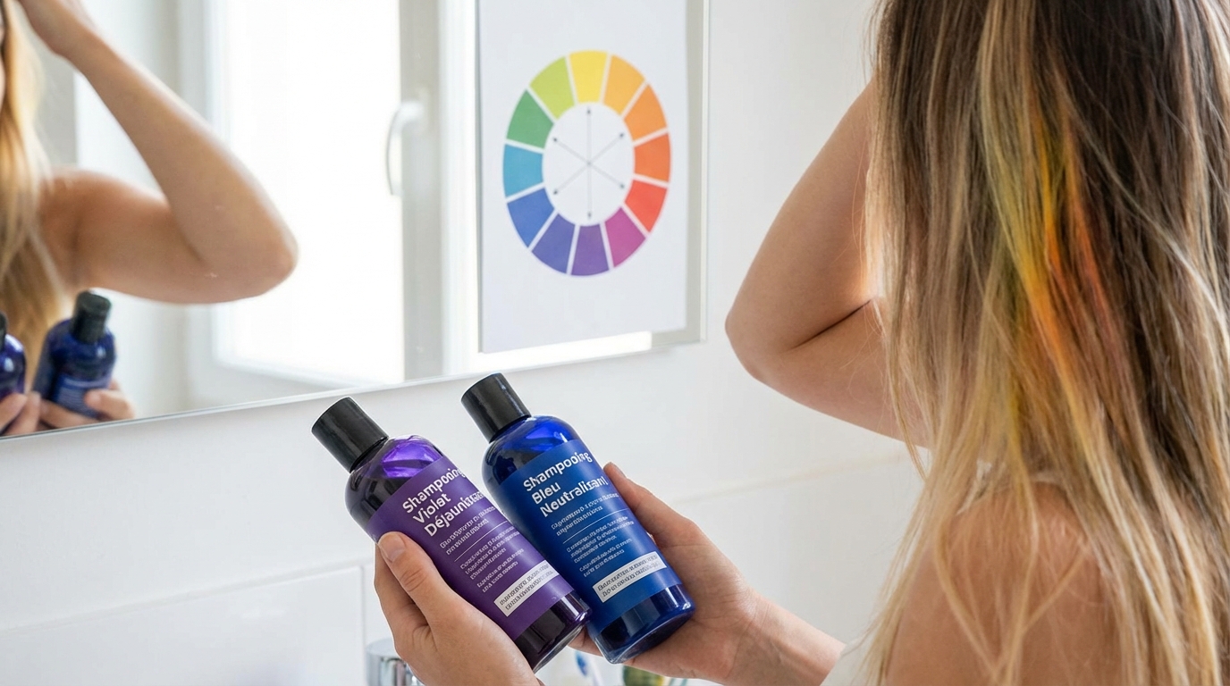 Ce produit violet ou bleu pour cheveux colorés qu&rsquo;on utilise mal peut ruiner votre blond ou brun selon les pros