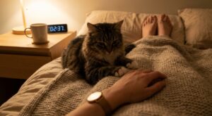Ce rituel nocturne de votre chat au bord du lit cache un message crucial que vous auriez tort d’ignorer la nuit