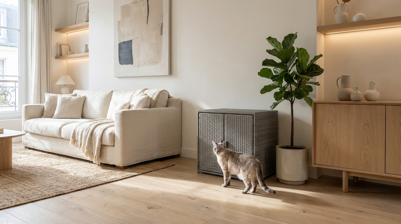 Ce simple accessoire pour litière à moins de 30 € promet de sauver votre déco de salon (et d’en finir avec ces odeurs tenaces)