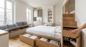 Ces rangements cachés pour petit appartement libèrent 30 % d’espace, mais personne ne pense à les installer ainsi