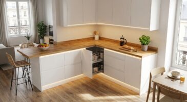 Cette cuisine en L mal pensée gâche tout votre salon : voici 10 idées futées pour en faire un espace convivial et pratique