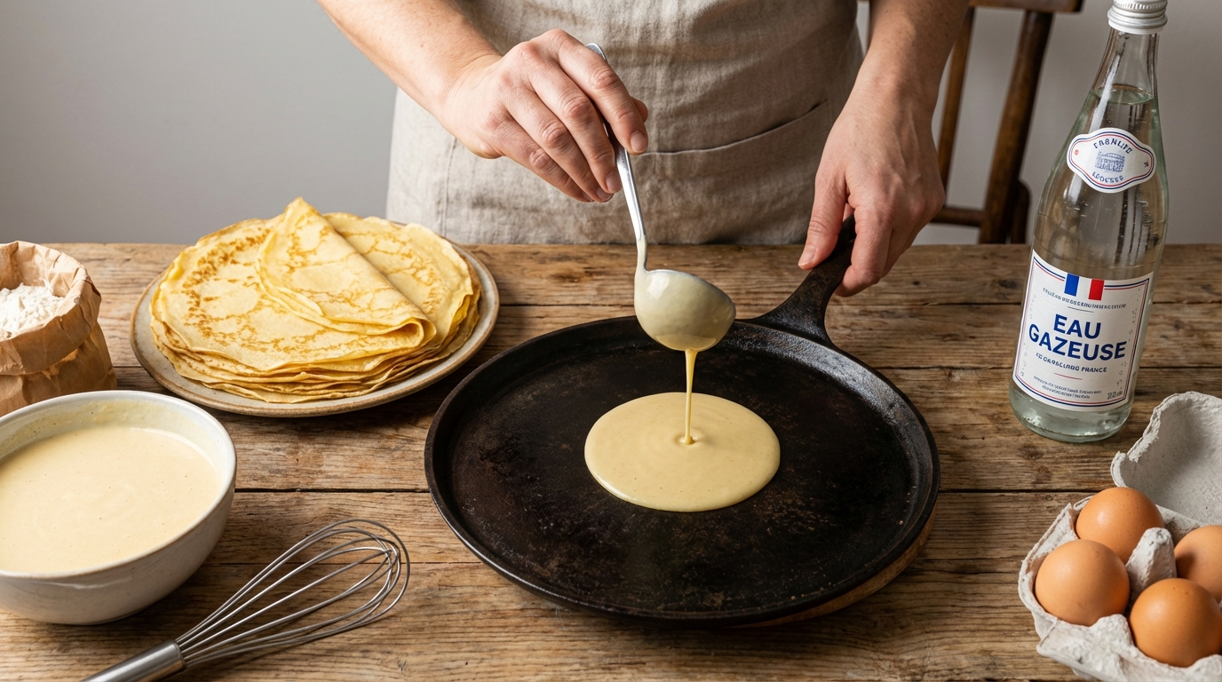 Chandeleur : ce liquide surprise que Stéphanie Le Quellec ajoute à la pâte pour des crêpes fines et légères qui changent tout