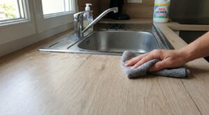 Cette habitude de ménage quotidienne ruine à petit feu votre plan de travail stratifié (vous la répétez sans le savoir)