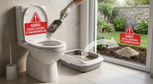 « Je la jette dans les toilettes ou au jardin » : ce réflexe avec votre chat met en péril femmes enceintes et environnement