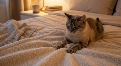 Ce geste du soir que fait votre chat sur le lit n’est pas qu’adorable : ce qu’il révèle vraiment sur son bien-être (ou son stress)