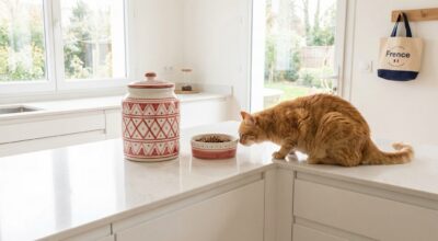 Cet accessoire Maisons du Monde à -50 % met fin au bazar autour de la gamelle du chat (et transforme votre cuisine)