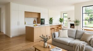 Vous avez une cuisine ouverte sur le salon ? cette astuce d&rsquo;aménagement la fait disparaître visuellement (et change tout)