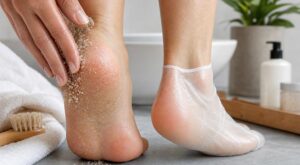 Avant d’enfiler vos sandales, pieds secs et talons qui accrochent : ce geste l’emporte largement sur l’autre pour une peau douce