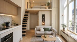 Ce minuscule logement de 15 m² semble impossible à vivre, pourtant cette astuce de hauteur le transforme entièrement