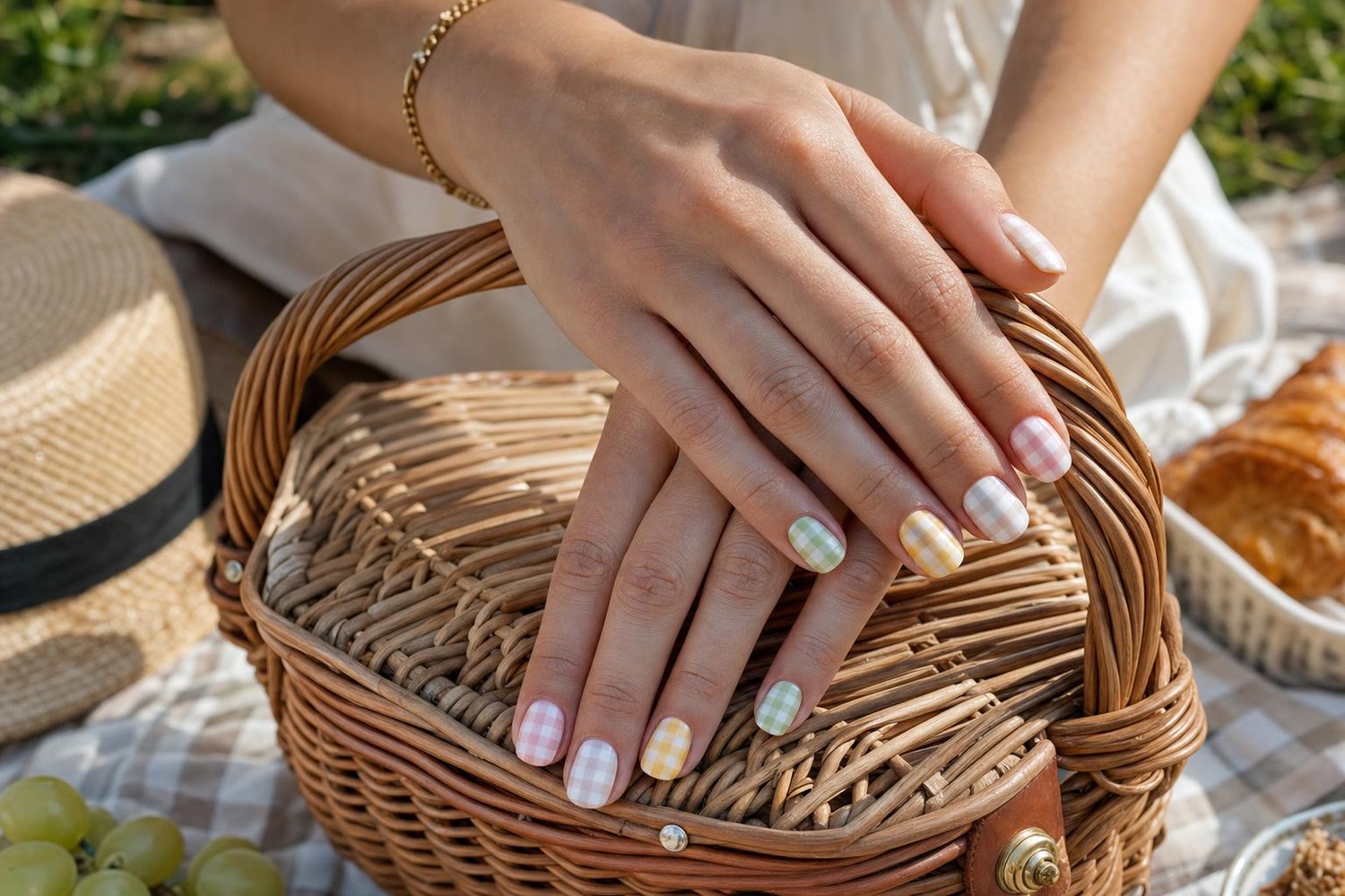 Cette manucure à petits carreaux jelly va dominer l&rsquo;été 2026 : l&rsquo;astuce à connaître avant de la tenter sur vos ongles