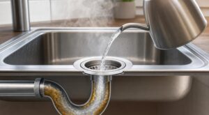 Fini l&rsquo;évier bouché et les odeurs : ce geste gratuit de grand-mère dissout les graisses sans aucun produit chimique
