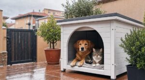 « C'est désormais en vigueur : la loi sur le bien-être animal oblige tous les propriétaires de chiens et de chats à leur fournir des abris les protégeant des intempéries. »
